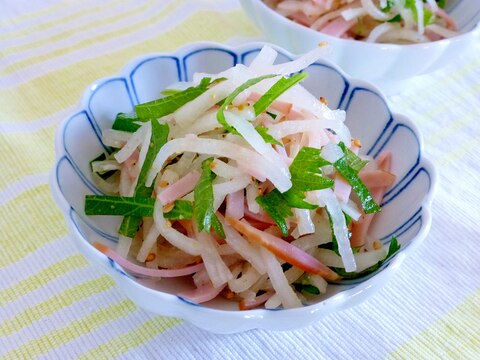 大根とハムのさっぱり和え